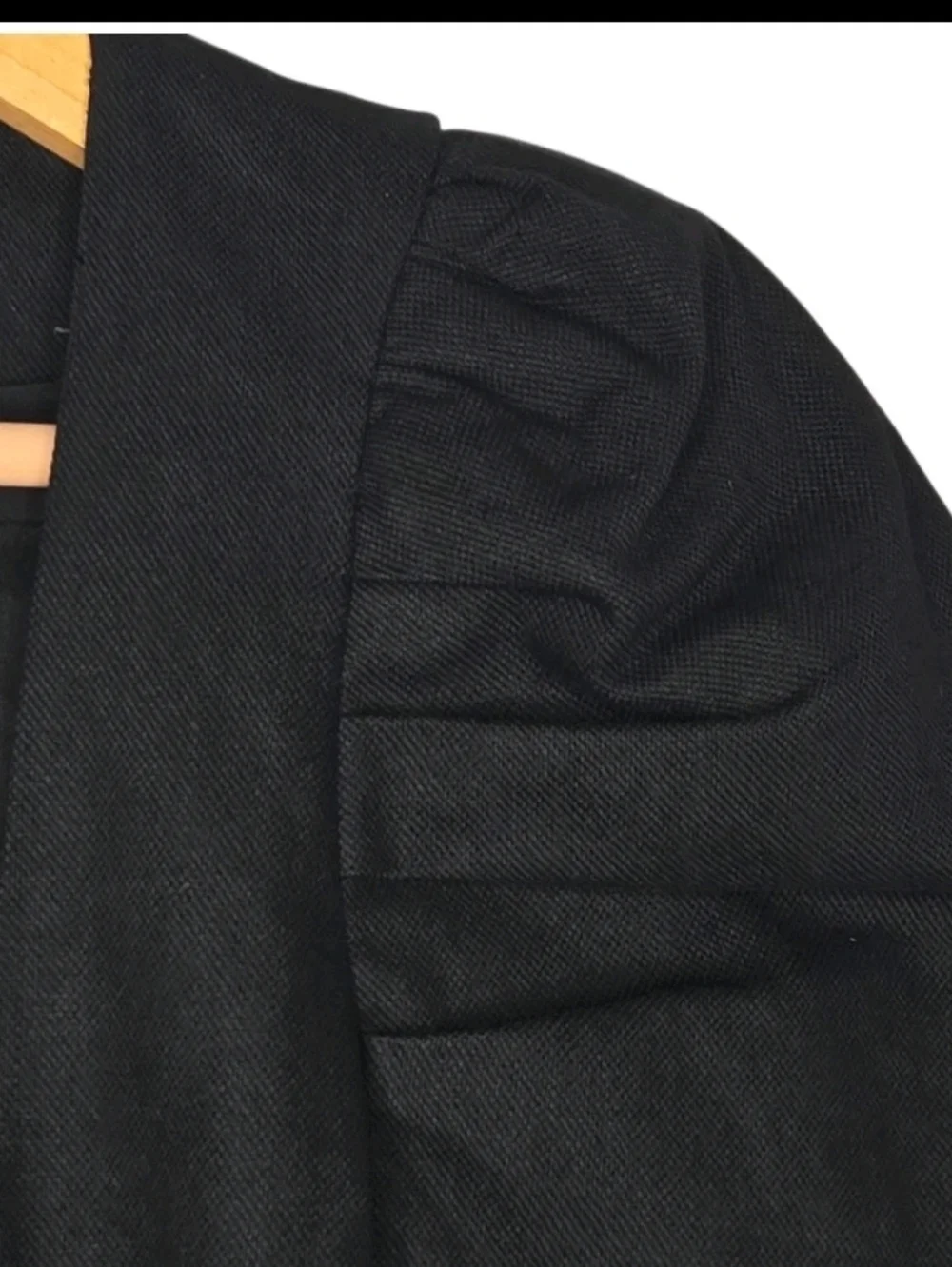 Tuckernuck Womens Black Victorian Square Neck Puff Sleeve Calla Blouse Large